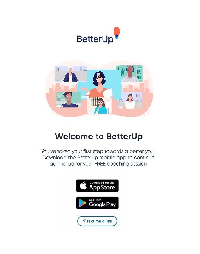 BetterUp app download prompt