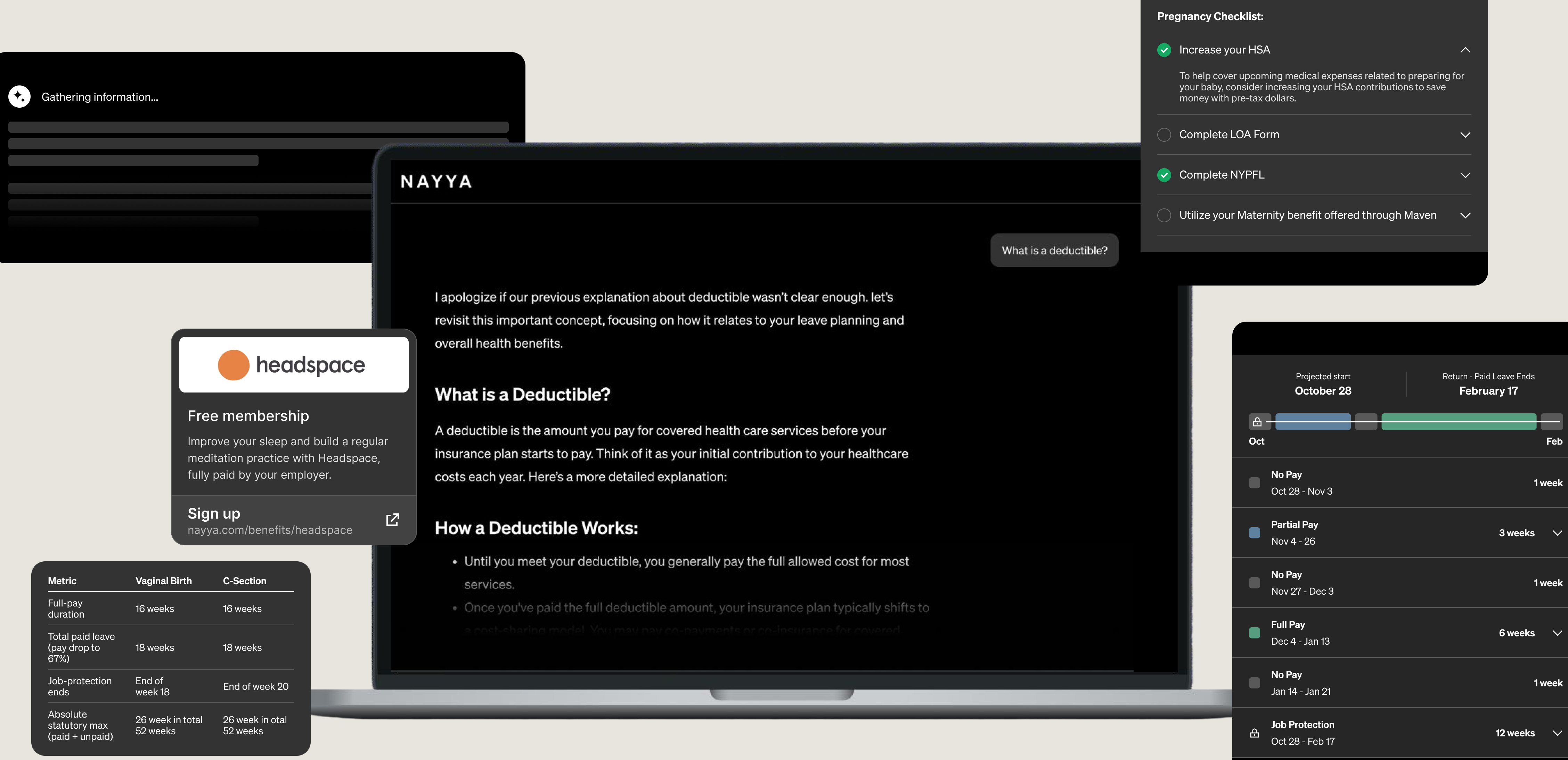 Nayya chat on laptop and phone